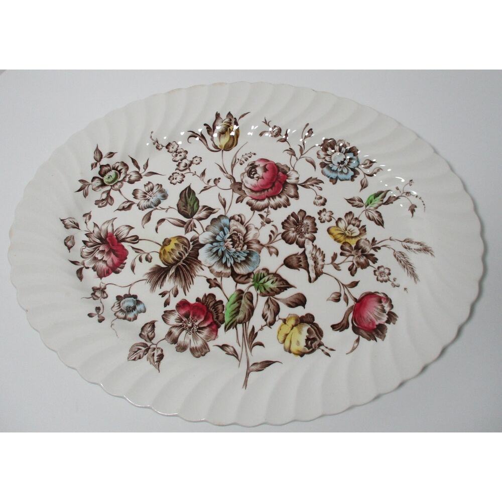 Vintage Johnson Bros. Staffordshire Bouquet Large Oval Platter Ironstone - Picture 2 of 4